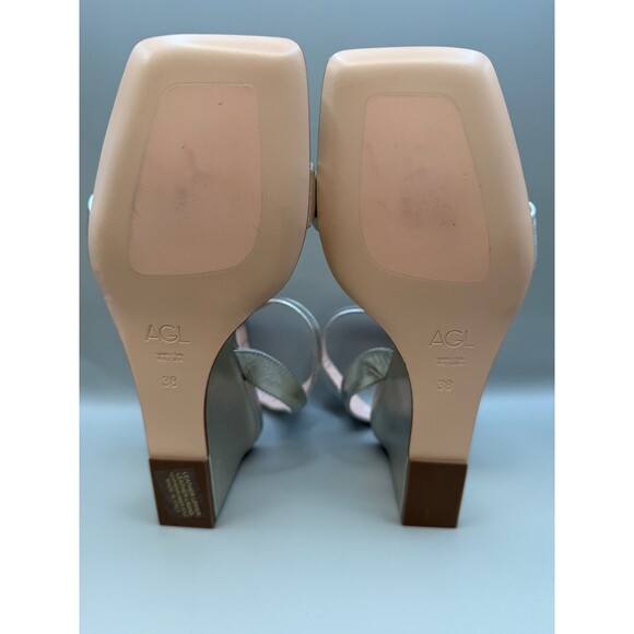 AGL Mimi Leather Ankle Strap Sandy Wedge Heels Sandals Size 8 EU 38 D689001 - Picture 5 of 8